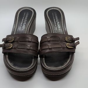 Donald J Pliner leather wedge sandals